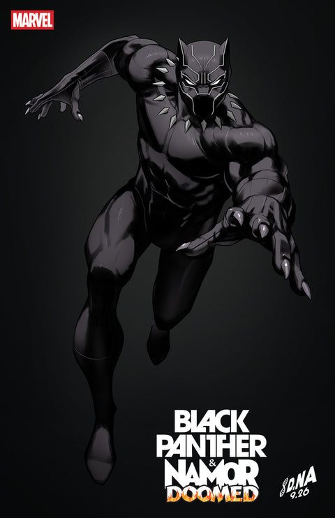 BLACK PANTHER/NAMOR: DOOMED #4 DAVID NAKAYAMA COLOR BLOCK BLACK VARIANT Marvel Ethan S. Parker Stefano Nesi David Nakayama