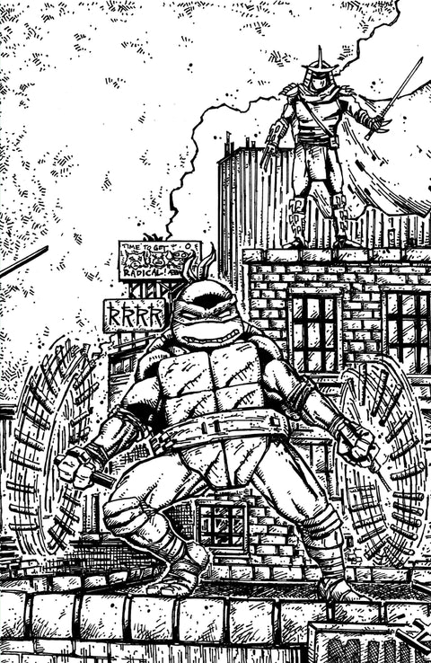 Teenage Mutant Ninja Turtles, Vol. 6 #23 (Cvr F) (2026) (1:10) Eastman & Bishop Incentive B&W Virgin Variant