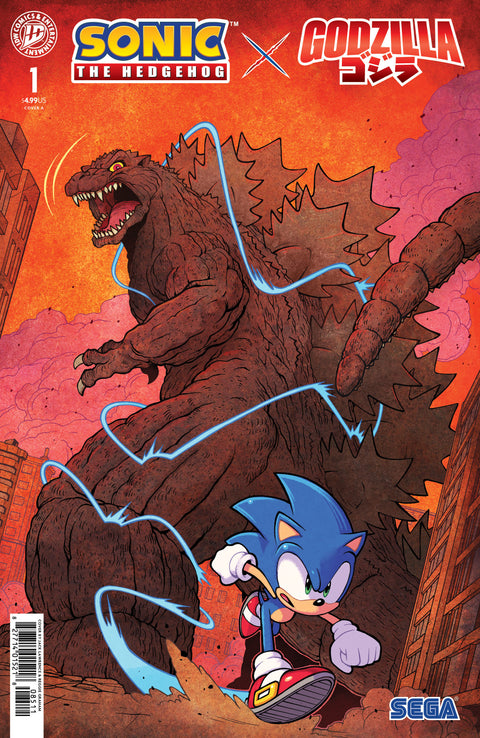 Sonic the Hedgehog x Godzilla #1 Cover A (Lawrence) IDW Publishing Nick Marino Jack Lawrence Jack Lawrence