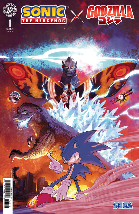 Sonic the Hedgehog x Godzilla #1 Variant RI (50) (Arq) 1:50 IDW Publishing Nick Marino Jack Lawrence Miles Arq