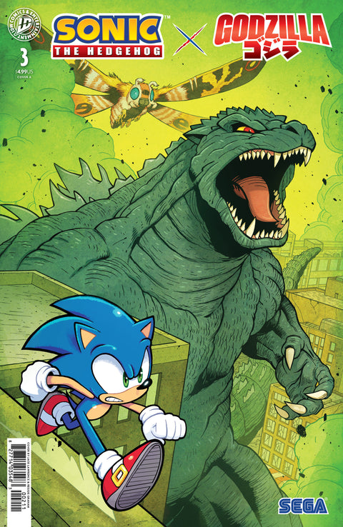 Sonic the Hedgehog x Godzilla #3 Cover A (Lawrence) IDW Publishing Nick Marino Jack Lawrence Jack Lawrence