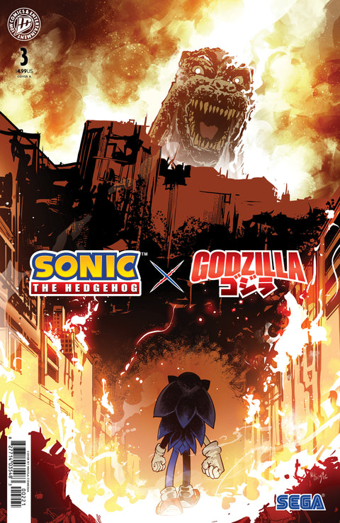 Sonic the Hedgehog x Godzilla #3 Variant B (Cizmesija) IDW Publishing Nick Marino Jack Lawrence Nikola Cizmesija