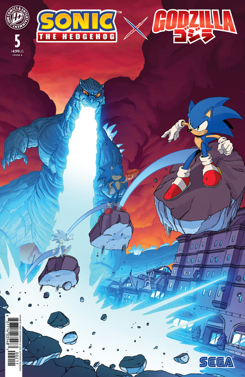 Sonic the Hedgehog x Godzilla #5 Variant B (Schoening) IDW Publishing Nick Marino Jack Lawrence Dan Schoening