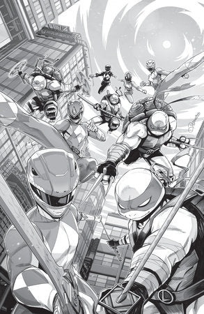 Mighty Morphin Power Rangers / Teenage Mutant Ninja Turtles, Vol. 3 1 Comic 1:10 Alessio Zonno Incentive B&W Virgin Boom! Studios 2025