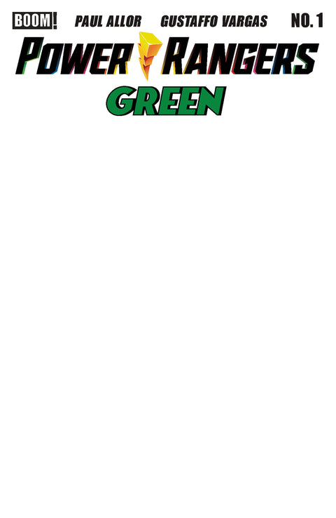Power Rangers Green #1 D Blank Sketch Variant Boom Entertainment Paul Allor Gustaffo Vargas