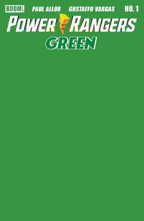 Power Rangers Green #1 E Green Blank Sketch Variant Boom Entertainment Paul Allor Gustaffo Vargas