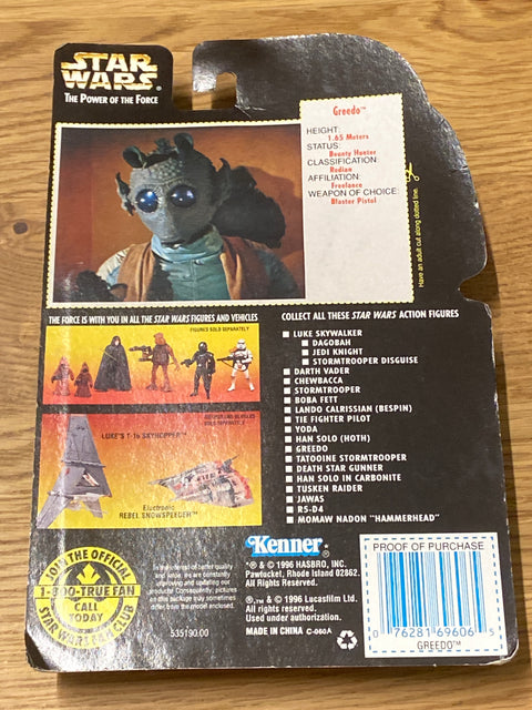 Star Wars: Power of the Force - Greedo w/Blaster Pistol (1996) Kenner 3.75 in