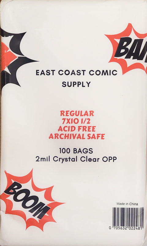 East Coast Regular 7" x 10 1/2 With 1 1/2″ Flap – Crystal Clear 2 mil OPP