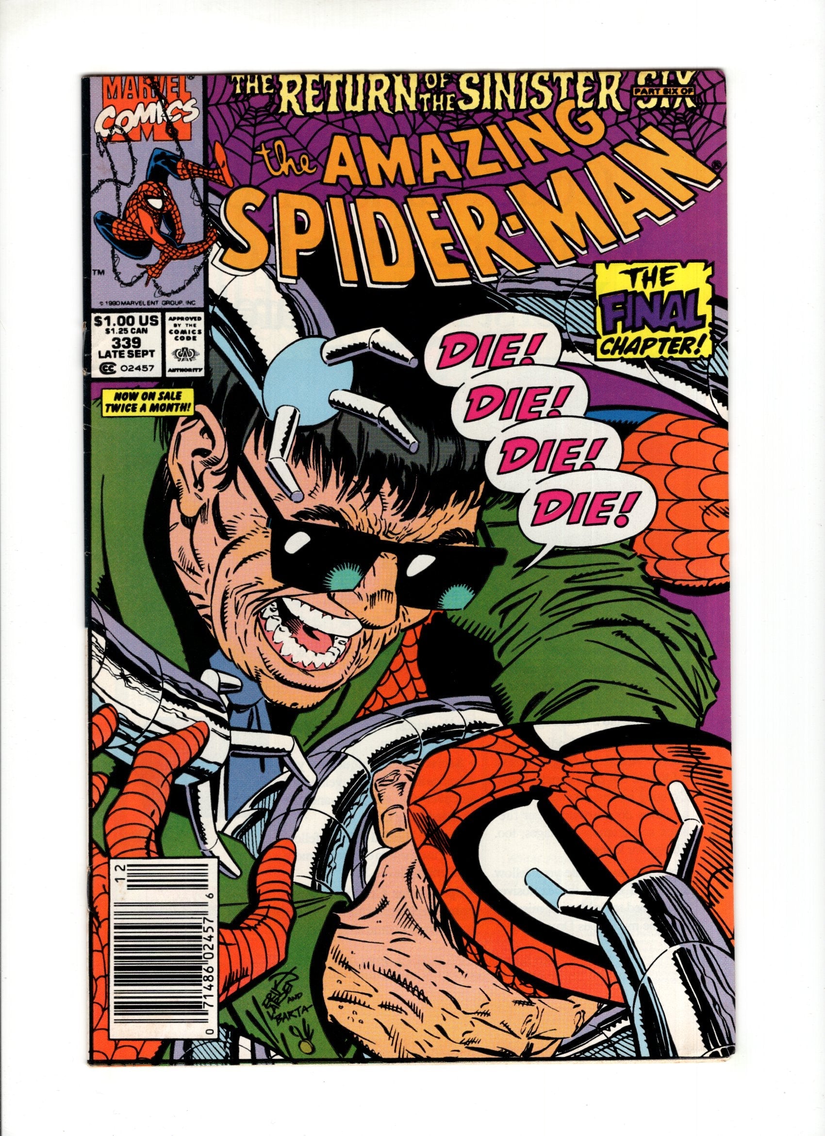 Marvel Comics The Amazing Spiderman order The Return of Sinister Six 1,24,5,6 (1990)