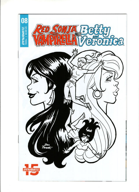Red Sonja and Vampirella Meet Betty and Veronica #8 (Cvr F) (2020) 10 Copy Incentive Dan Parent Black & White Variant F 10 Copy Incentive Dan Parent Black & White Variant Buy & Sell Comics Online Comic Shop Toronto Canada