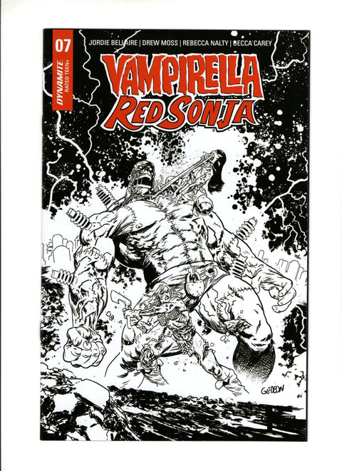 Vampirella / Red Sonja #7 (Cvr K) (2020) Incentive Juan Gedeon Zombie Black & White K Incentive Juan Gedeon Zombie Black & White Buy & Sell Comics Online Comic Shop Toronto Canada