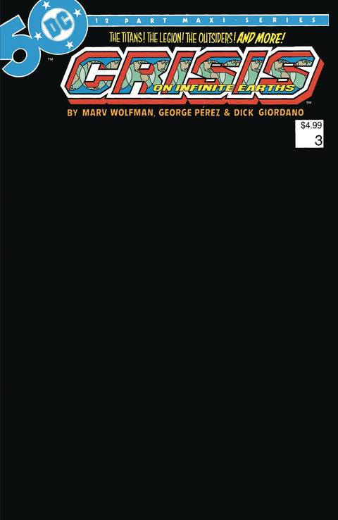 Crisis On Infinite Earths 3 Comic Facsimile Blank Variant DC Comics 2024
