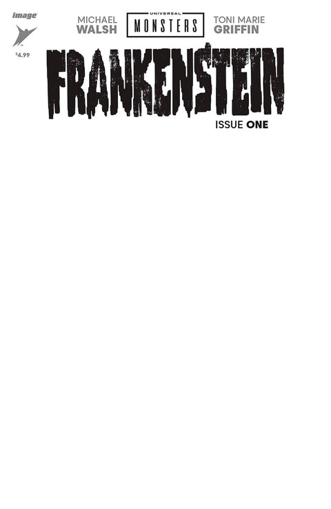 Universal Monsters: Frankenstein 1 Comic Blank Variant Image Comics 2024