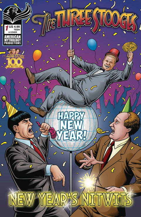 The Three Stooges: New Years Nitwits' 1 Comic Cvr A Fraims American Mythology 2024