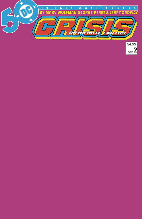 Crisis On Infinite Earths 9 Comic Facsimile Blank DC Comics 2024