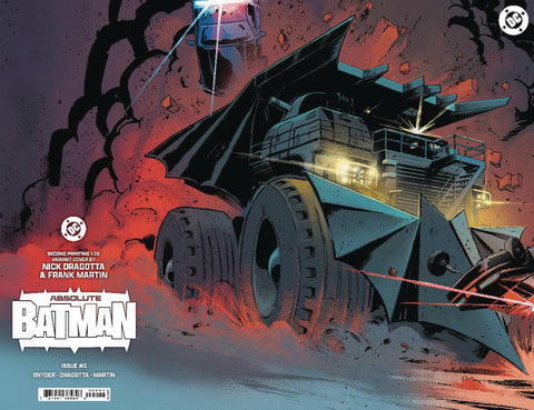 Absolute Batman 2 Comic 1:25 2nd Print Dragotta Incentive Wraparound DC Comics 2024