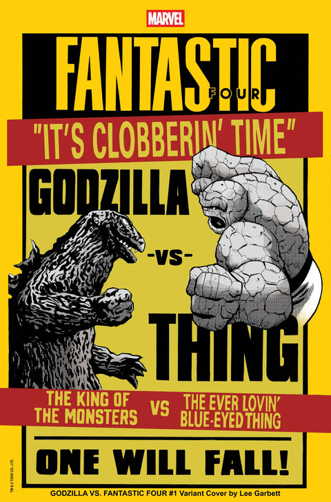 Godzilla vs. Fantastic Four 1 Comic Lee Garbett Versus Variant Marvel Comics 2025