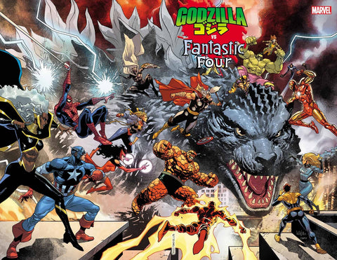 Godzilla vs. Fantastic Four 1 Comic Leinil Francis Yu Wraparound Variant Marvel Comics 2025
