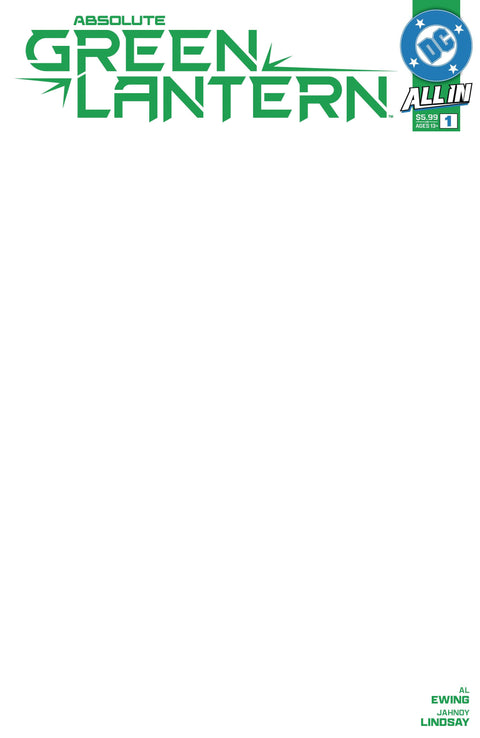 Absolute Green Lantern 1 Comic Blank Variant DC Comics 2025