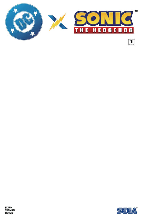 DC X Sonic The Hedgehog 1 Comic Blank Variant DC Comics 2025