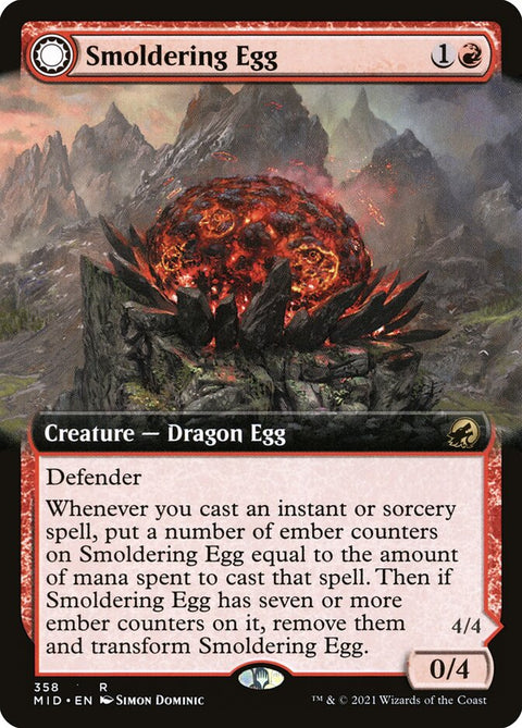 Smoldering Egg // Ashmouth Dragon (Foil)