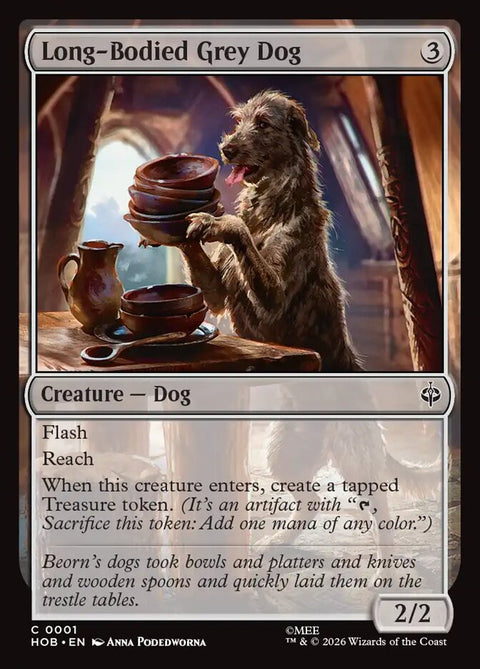Long-Bodied Grey Dog (Foil)