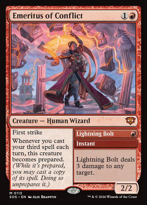 Emeritus of Conflict // Lightning Bolt (Foil)