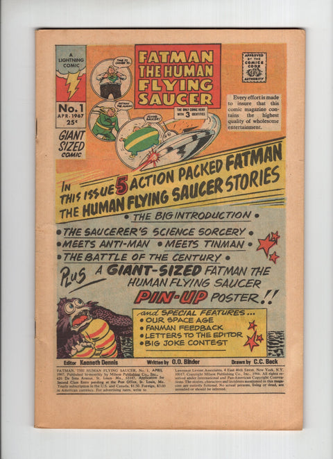 Fatman the Human Flying Saucer #1 Lightning Comics 1967