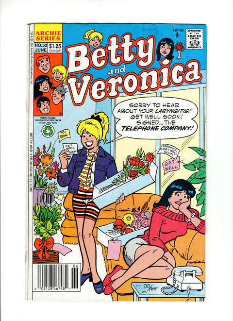 Betty & Veronica, Vol. 1 #52B (1992) Newsstand Archie Comic Publications 1992