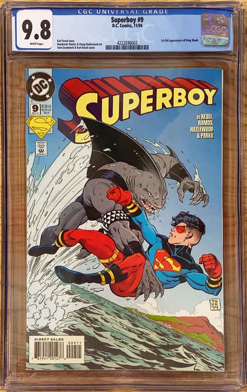 Superboy, Vol. 3 #9 (CGC 9.8) (1994) 1st King Shark