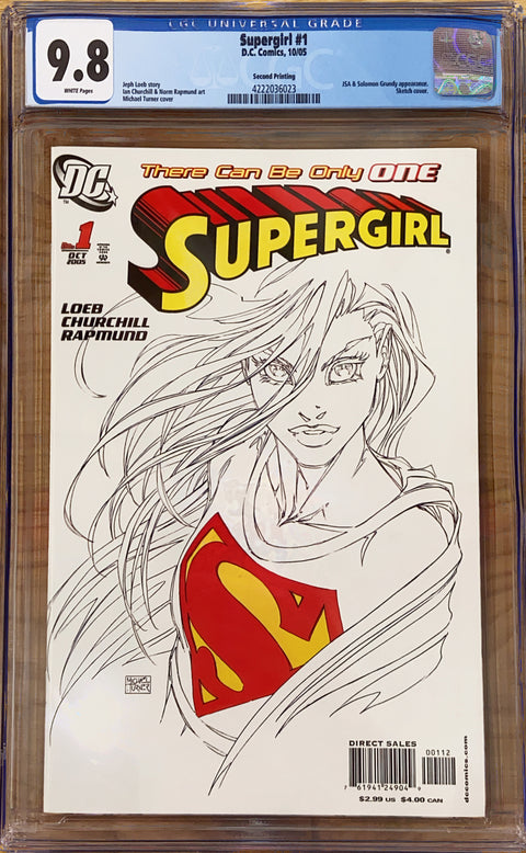 Supergirl, Vol. 5 #1 (CGC 9.8) (2005) 2nd Print Turner Sketch