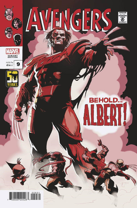 Avengers, Vol. 9 9C Comic Pete Woods 50 Years of Wolverine Variant Marvel Comics 2024
