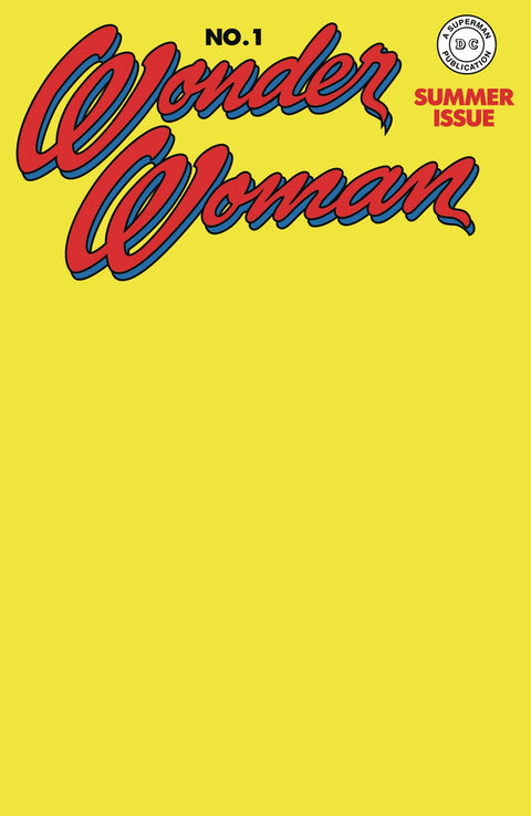 Wonder Woman, Vol. 1 1E Comic Facsimile Blank Variant DC Comics 2023