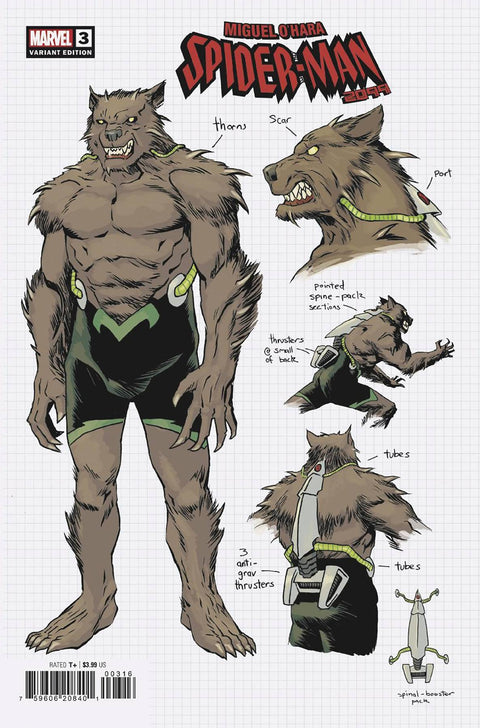 Miguel O'Hara: Spider-Man 2099 3C Comic 1:10 Shalvey Design Variant Marvel Comics 2024