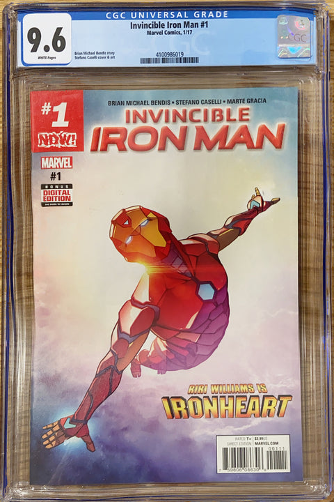 Invincible Iron Man, Vol. 3 #1 (CGC 9.6) (2017) 1st Cover Riri Williams