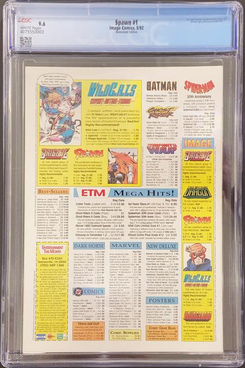 Spawn #1 (CGC 9.6) (1992) Newsstand