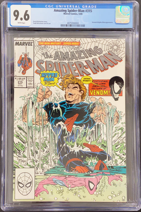 Amazing Spider-Man, Vol. 1 #315 (CGC 9.6) (1989) Todd McFarlane Hydro Man