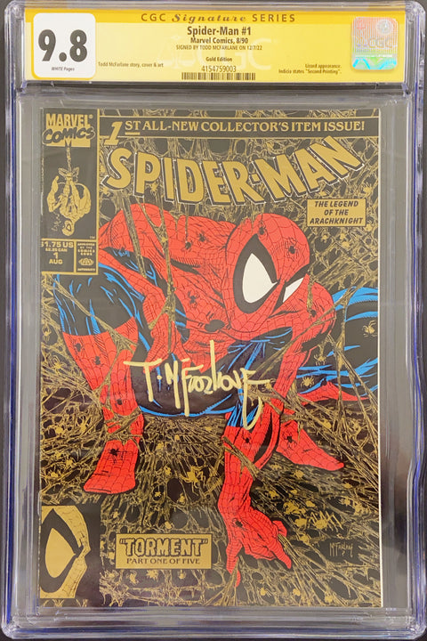 Spider-Man, Vol. 1 #1 (CGC SS 9.8) (1990) Signed McFarlane Gold Cover