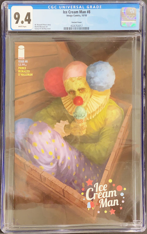 Ice Cream Man #8B (CGC 9.4) (2018) Del Rey Clown Variant