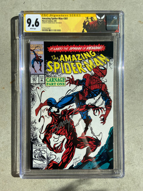 Amazing Spider-Man #361 (CGC SS 9.6) 1st Carnage Signed by Mark Bagley