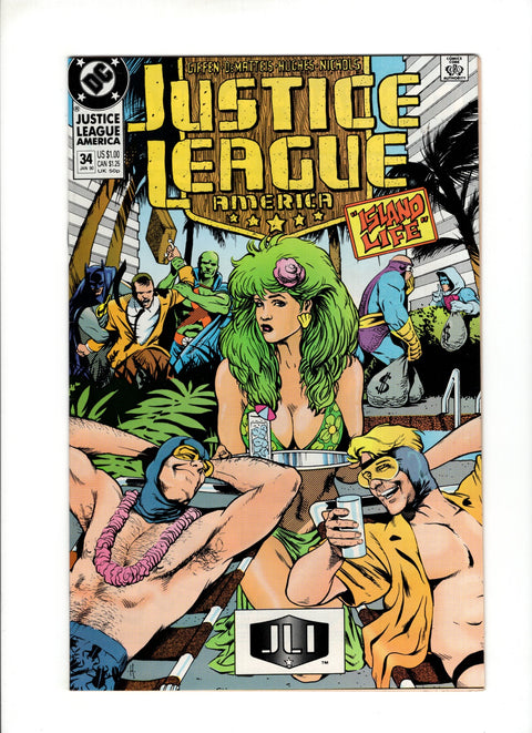 Justice League / International / America #34A (1990) Adam Hughes Cover Adam Hughes Cover DC Comics 1990