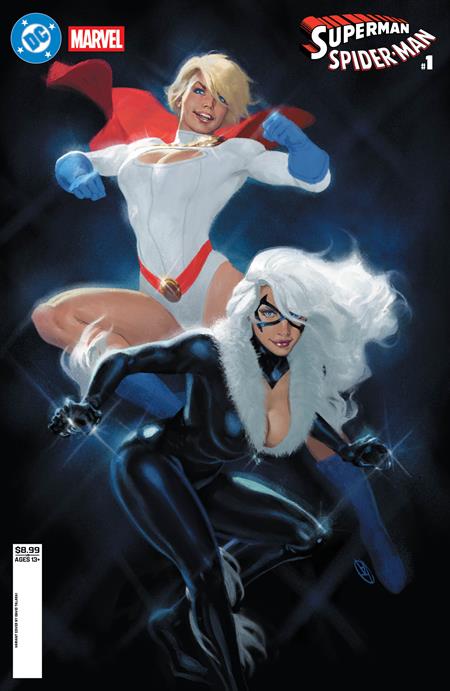 DC MARVEL SUPERMAN SPIDER-MAN #1 (ONE SHOT) CVR V DAVID TALASKI POWER GIRL & BLACK CAT CARD STOCK VAR DC Comics Various Various David Talaski PREORDER