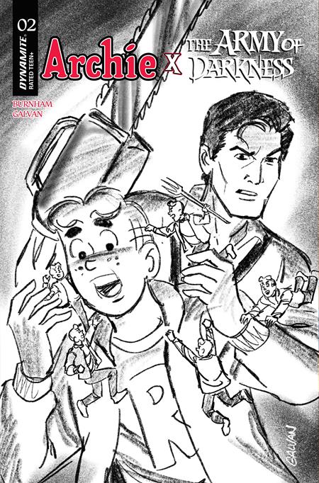 ARCHIE X ARMY OF DARKNESS #2 CVR G INC 1:10 BILL GALVAN PENCILS VAR DYNAMITE Entertainment Erik Burnham Bill Galvan Bill Galvan PREORDER