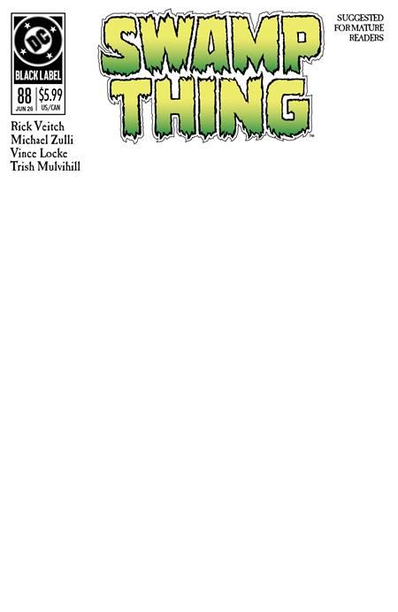 Swamp Thing 1989 1 Comic Blank Variant DC Comics 2026