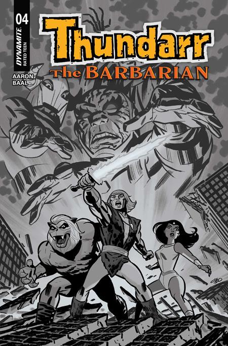 THUNDARR THE BARBARIAN #4 CVR F INC 1:10 MICHAEL CHO LINE ART VAR DYNAMITE Entertainment Jason Aaron Kewber Baal Michael Cho PREORDER