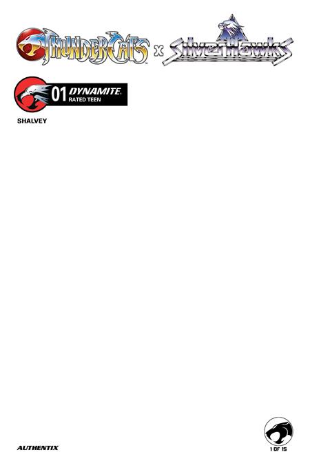 THUNDERCATS X SILVERHAWKS #1 CVR F BLANK AUTHENTIX VAR DYNAMITE Entertainment Declan Shalvey Declan Shalvey Blank PREORDER