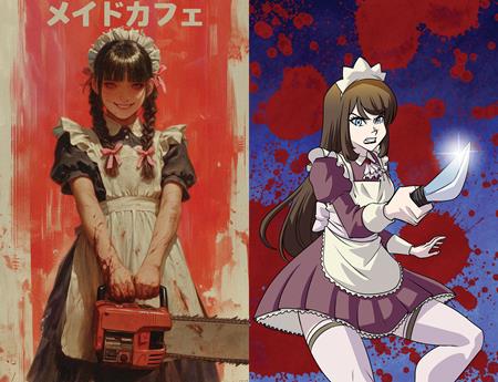 MAID CAFE #2 CVR D TODD SKULL & REMY EISU MOKHTAR HOLOFOIL FLIP VAR Ex Posse Holdings Aimee DeLong, Kazue Watanabe Remy Eisu Mokhtar Todd Skull & Remy Eisu Mokhtar PREORDER