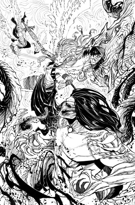DARKNESS VS ANGELUS (ONE SHOT) CVR D INC 1:25 GIUSEPPE CAFARO B&W VAR Image Comics Mark Silvestri, Matt Hawkins, Ryan Cady Pat Boutin, Arif Prianto, Steve Firchow, Agustin Padilla Giuseppe Cafaro PREORDER