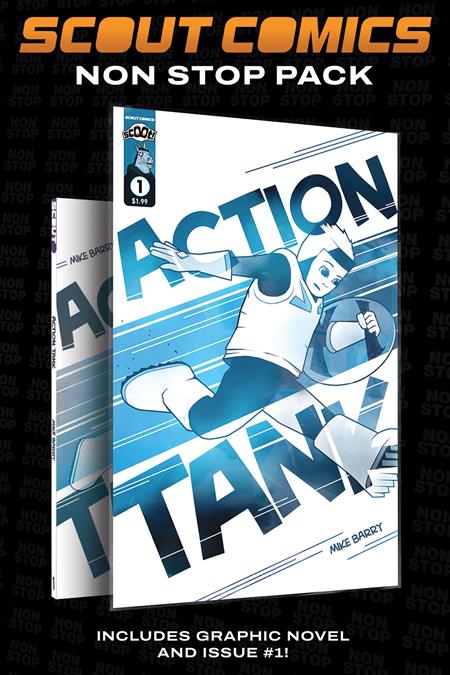 ACTION TANK VOL 1 SCOOT COLLECTORS PACK #1 AND COMPLETE TP (NON STOP) Scout Comics Mike Barry Mike Barry Mike Barry PREORDER