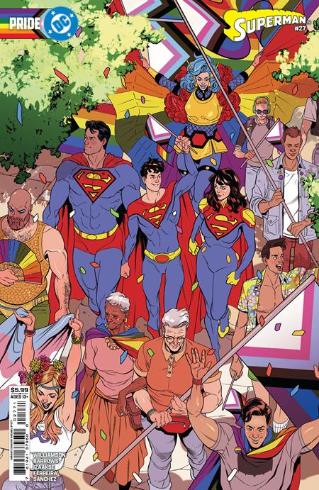 SUPERMAN #27 CVR E RACHEL STOTT DC PRIDE CARD STOCK VAR DC Comics Joshua Williamson Eddy Barrows, Eber Ferreira Rachel Stott PREORDER